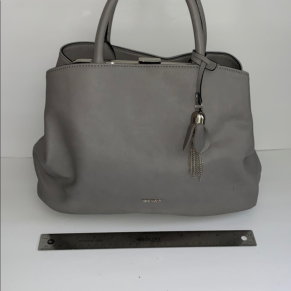 Nine West Grey Satchel Purse - Picture 2 of 12
